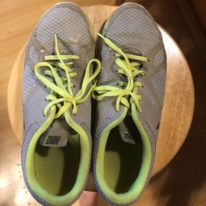 Grey and Yellow Nike Shoes